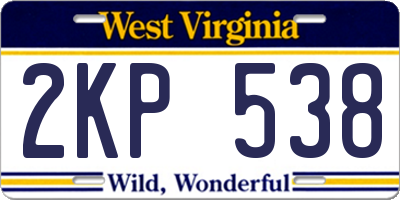 WV license plate 2KP538
