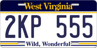 WV license plate 2KP555