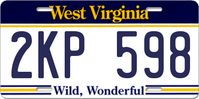 WV license plate 2KP598