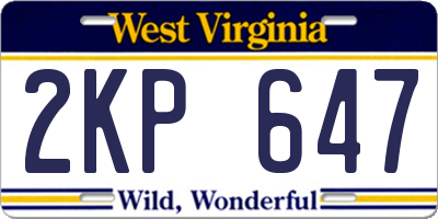 WV license plate 2KP647
