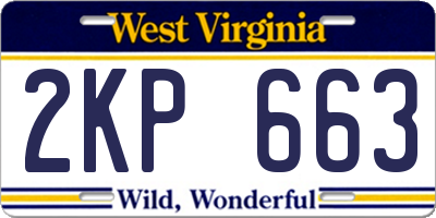WV license plate 2KP663