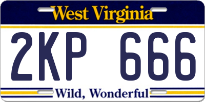 WV license plate 2KP666
