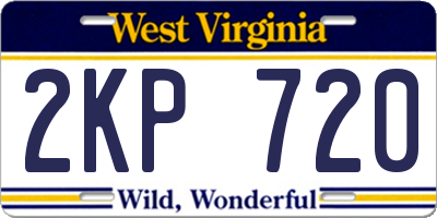 WV license plate 2KP720