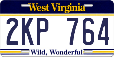WV license plate 2KP764