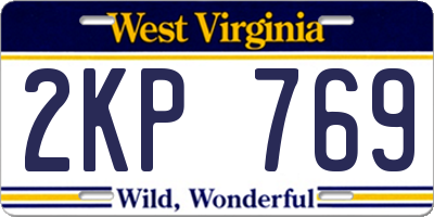 WV license plate 2KP769