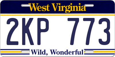 WV license plate 2KP773