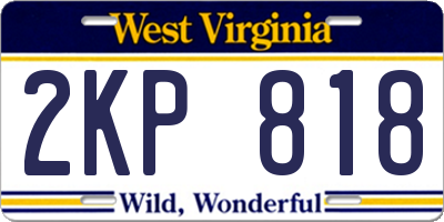 WV license plate 2KP818