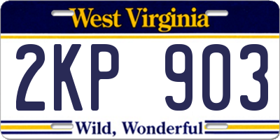 WV license plate 2KP903