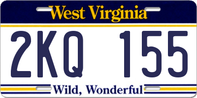 WV license plate 2KQ155
