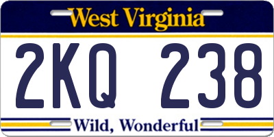 WV license plate 2KQ238