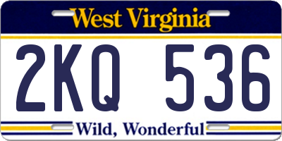 WV license plate 2KQ536