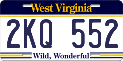 WV license plate 2KQ552