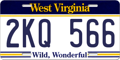WV license plate 2KQ566