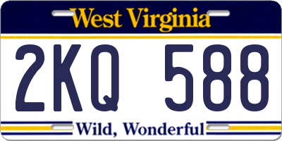 WV license plate 2KQ588