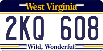 WV license plate 2KQ608