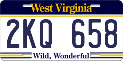 WV license plate 2KQ658