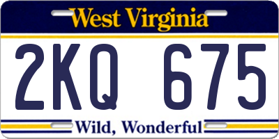 WV license plate 2KQ675