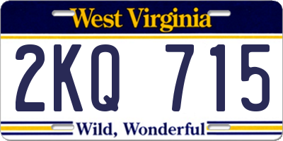 WV license plate 2KQ715