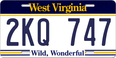 WV license plate 2KQ747