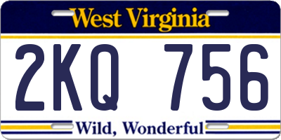 WV license plate 2KQ756