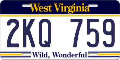 WV license plate 2KQ759