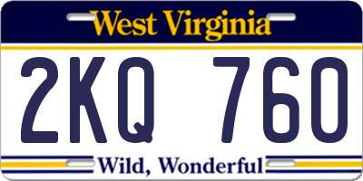 WV license plate 2KQ760