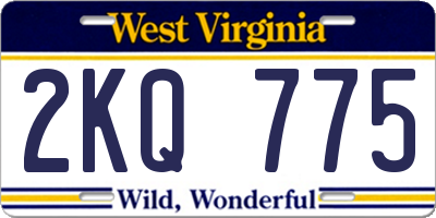WV license plate 2KQ775