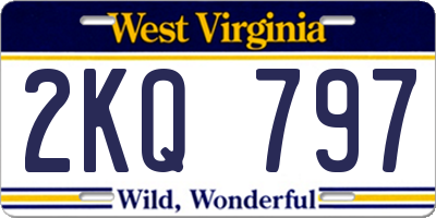 WV license plate 2KQ797