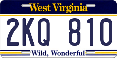 WV license plate 2KQ810