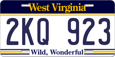 WV license plate 2KQ923