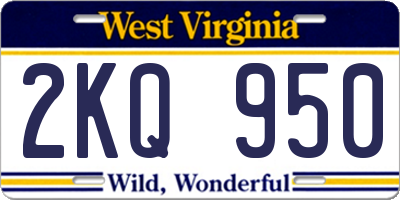 WV license plate 2KQ950