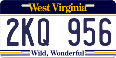 WV license plate 2KQ956