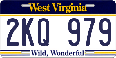 WV license plate 2KQ979
