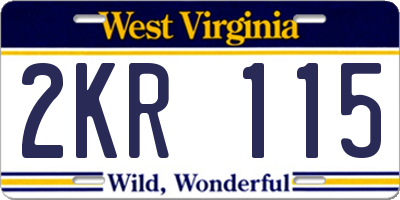 WV license plate 2KR115