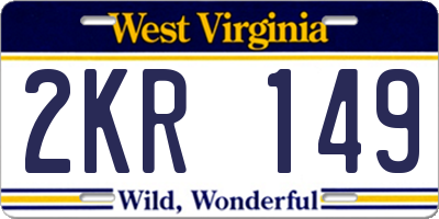 WV license plate 2KR149
