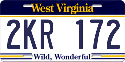 WV license plate 2KR172