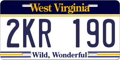WV license plate 2KR190