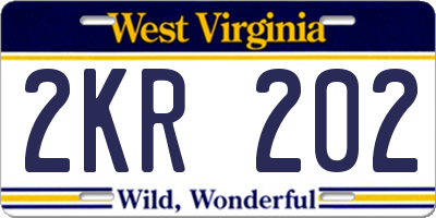 WV license plate 2KR202