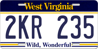 WV license plate 2KR235