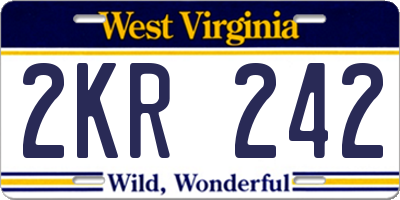 WV license plate 2KR242