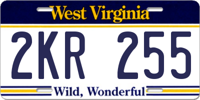 WV license plate 2KR255