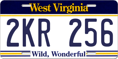 WV license plate 2KR256