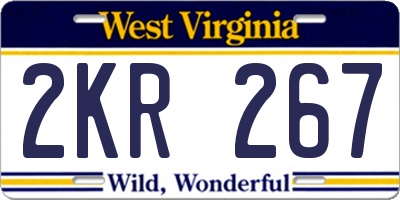 WV license plate 2KR267