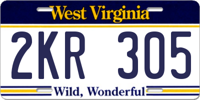 WV license plate 2KR305