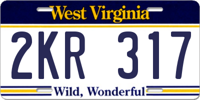 WV license plate 2KR317