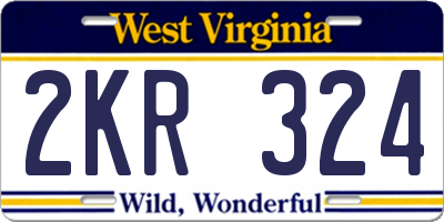 WV license plate 2KR324