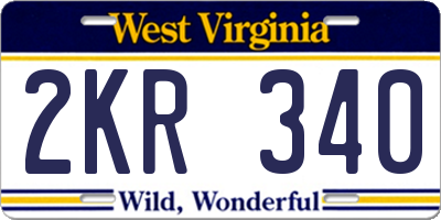 WV license plate 2KR340