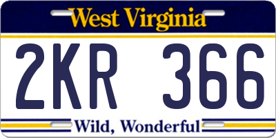 WV license plate 2KR366