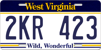 WV license plate 2KR423