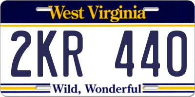 WV license plate 2KR440